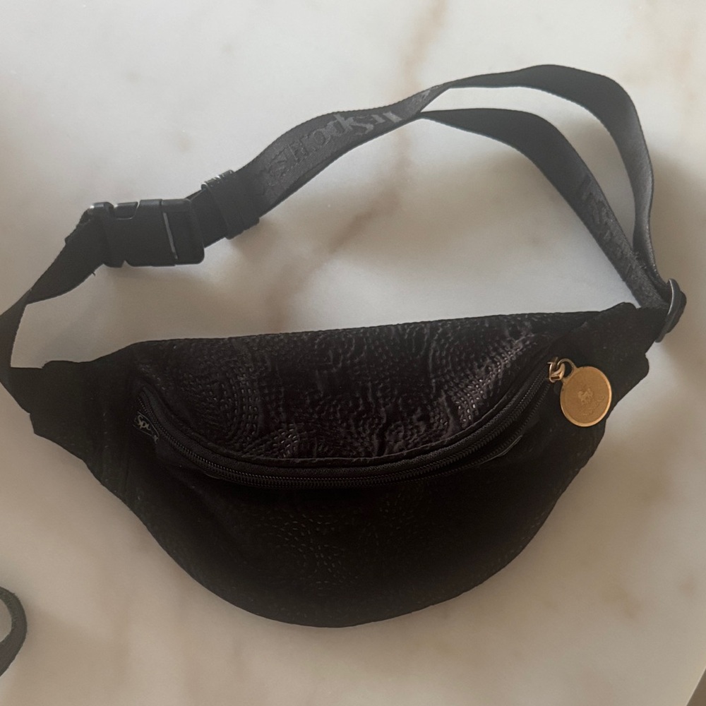 Lesportsac Black Belt Bag with Gold Accent